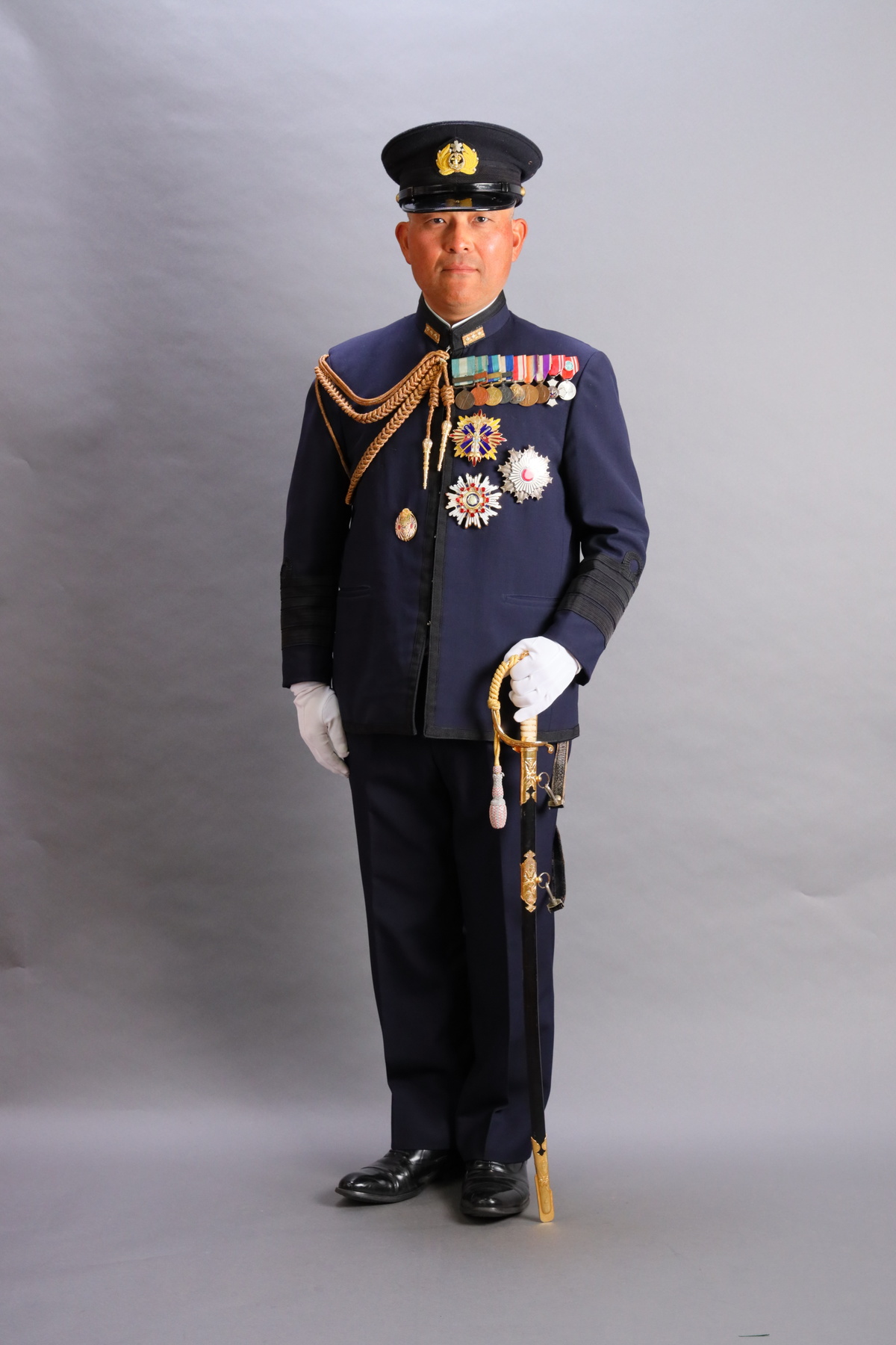 帝国海軍 機関科 特務大尉 通常礼装 礼服 肩章 胴着袴 帽子付き - 個人装備