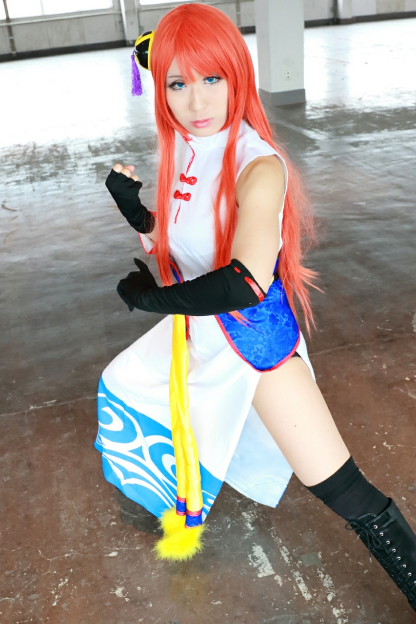 銀魂神楽コスプレ☆フルセット★ブーツ、衣装、ウィッグセット 銀魂 コスプレ 5年後 神楽 公式衣装 ウィッグ ブーツ フルセット