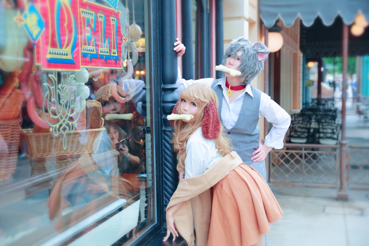 ディズニー　わんわん物語　仮装 🍝 . これ、何の仮装かわかる？？🐈‍⬛🐈‍⬛ . わたしたち