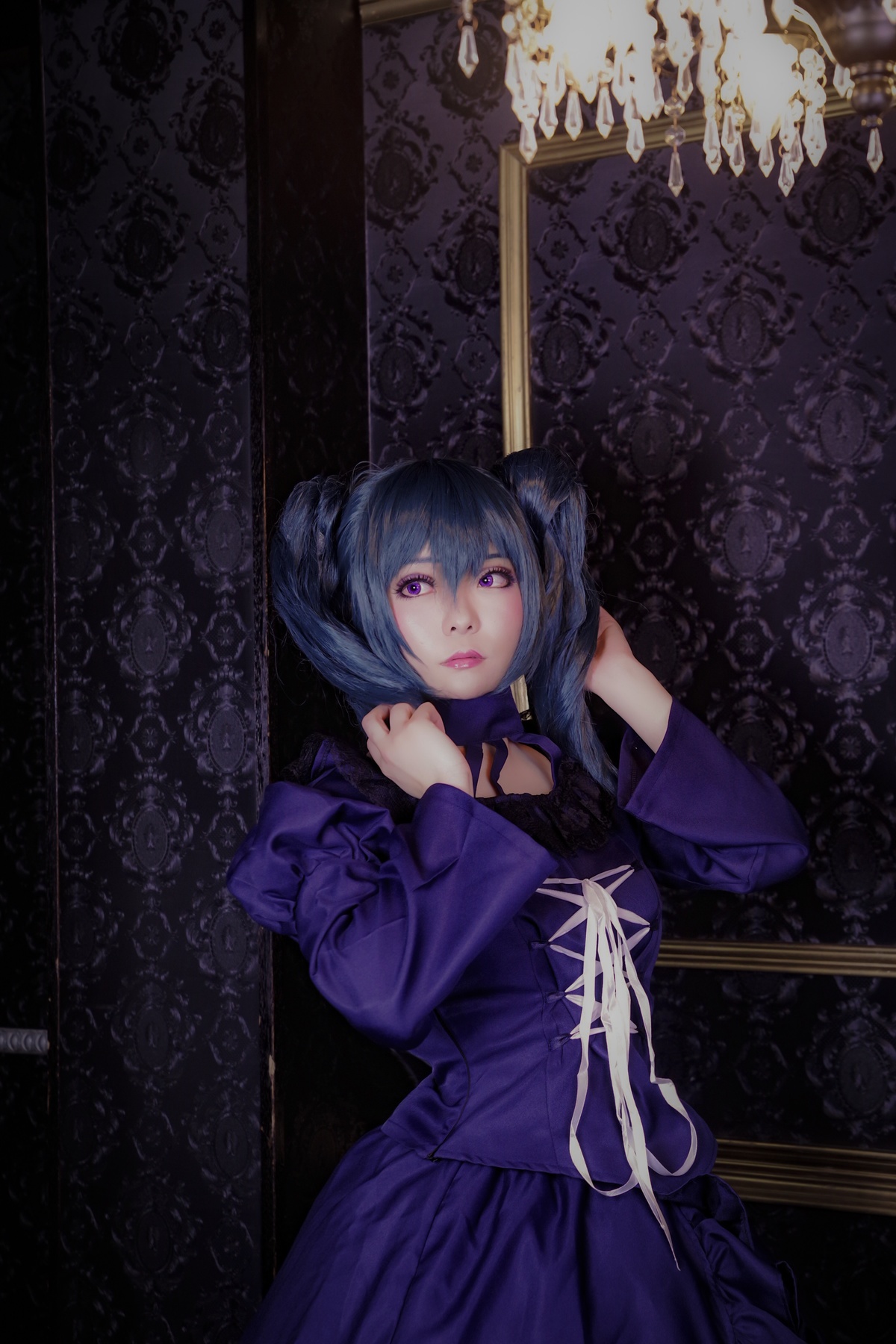 ネイビー ゴスロリドレス フリル付き D.Gray-man リナリー D.Gray-man リナリー・リー(巻き戻しの町ドレス) - コスプレイヤーズ