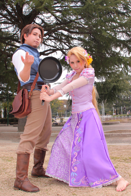 ラプンツェル ウィッグ 花飾り&電飾付き Dハロ ラプンツェル コスプレ