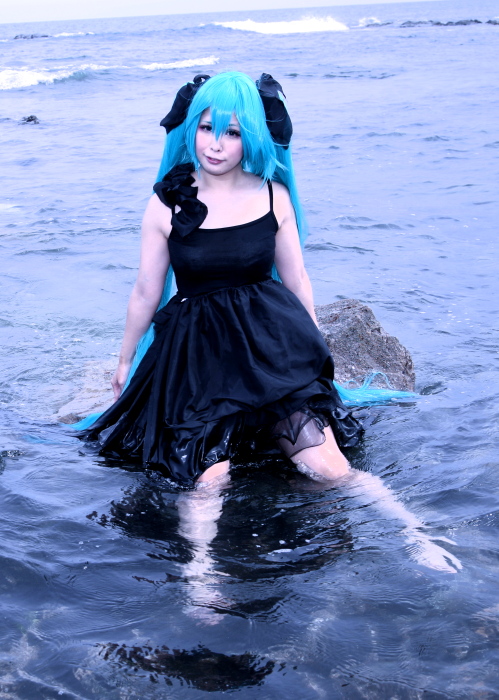 Amazon.co.jp: ウィッグ付き 初音ミク コスプレ衣装 深海少女風