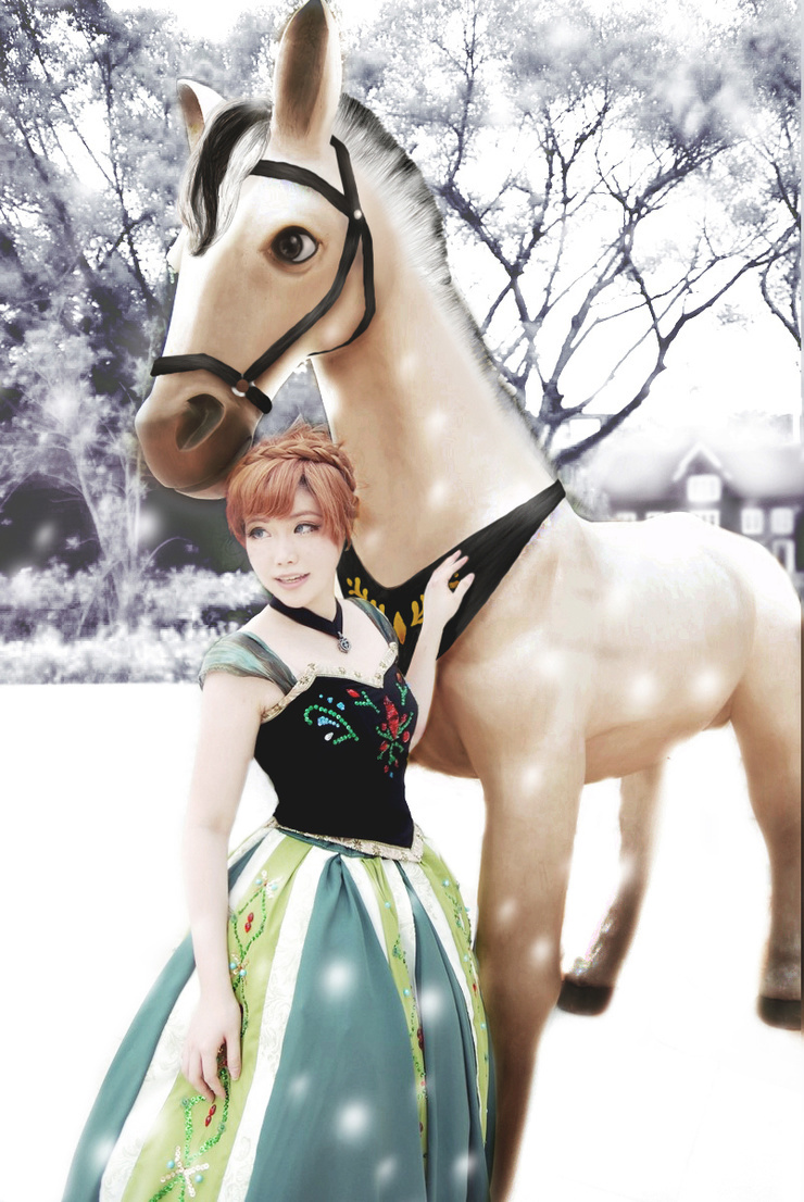 アナと雪の女王 戴冠式 アナ コスプレ アナと雪の女王 アナ戴冠式ドレスMサイズ コスチューム・コスプレ
