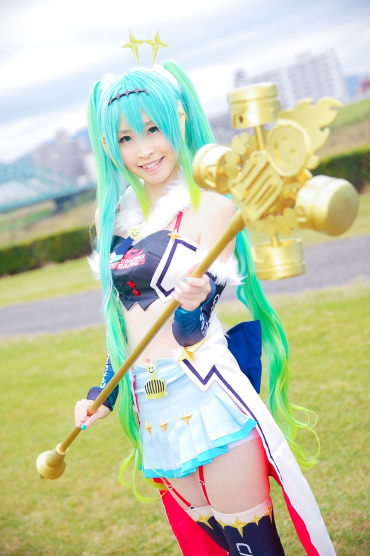 レーシングミク2018 レースクィーン 初音ミク コスプレ衣装 小道具