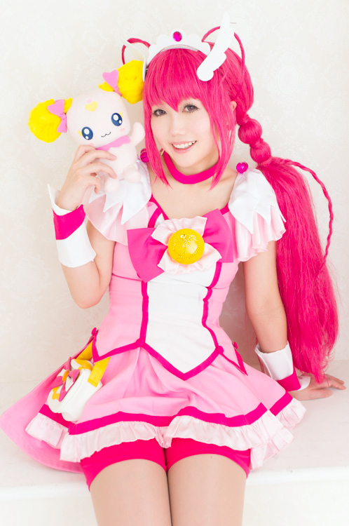 スマイルプリキュア キュアハッピー コスプレ衣装 スマイルプリキュア