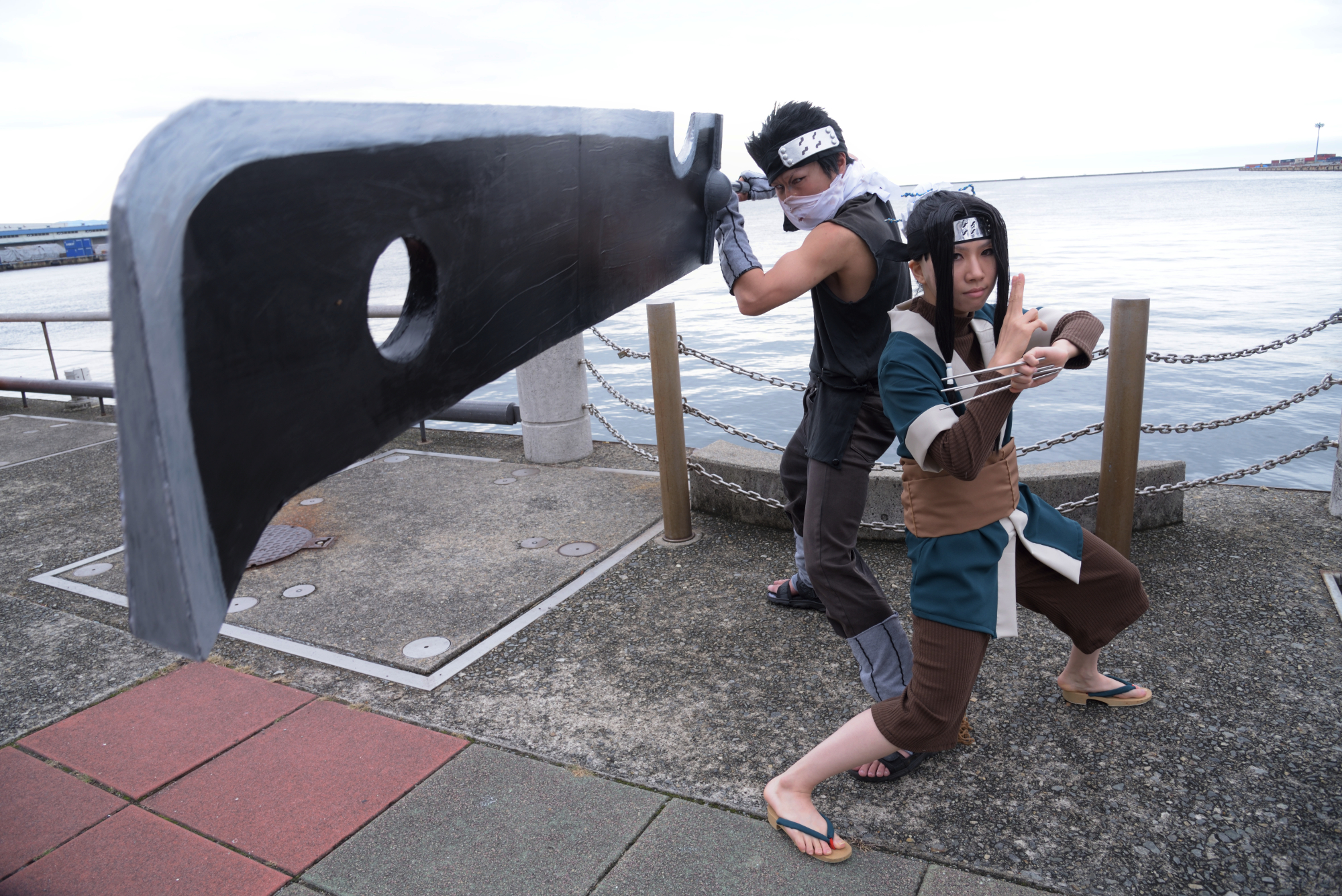 NARUTO 再不斬 コスプレ8点フルセット ウィッグ＆等身大首斬り包丁付き⭐︎